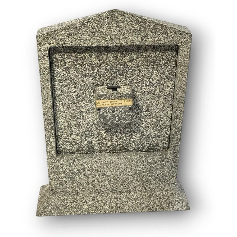 Vintage Empire Granite Faux Stone Mantel Clock Quartz Roman Numeral 14